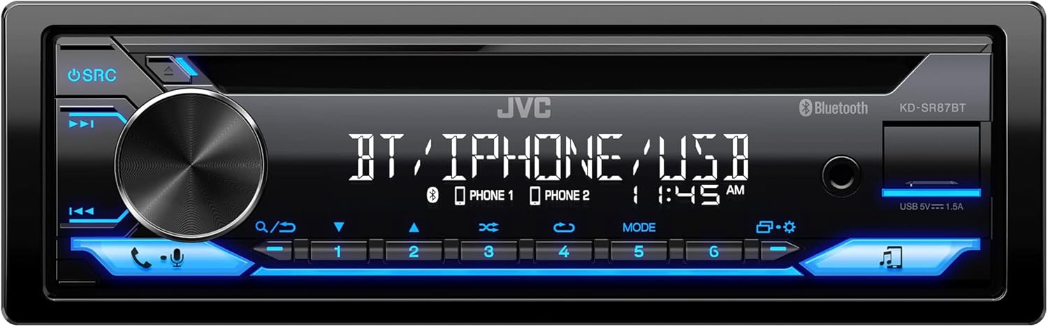 JVC KD-SX27BT Car Stereo with Bluetooth, 100W Digital Media Receiver, 1.5A USB to Charge Devices, Single DIN Head Unit, AM/FM, Aux-in, JVC Remote App - Image 11