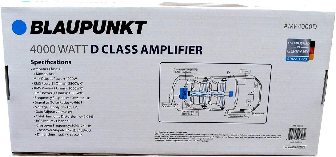 Blaupunkt AMP4000D AMP4000D 4,000-Watt-Max Monoblock Class D Amp with Bass Remote - Image 5