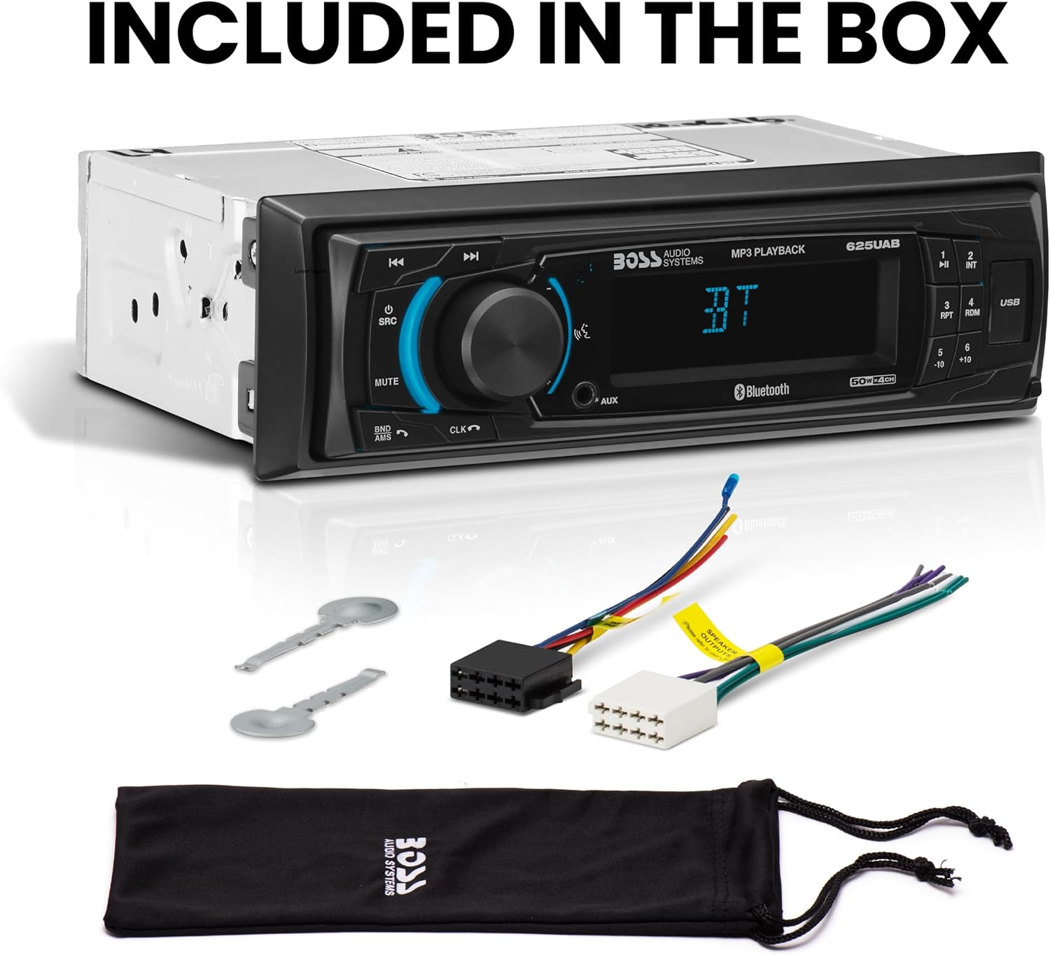 BOSS Audio Systems 625UAB Single DIN Car Stereo with Bluetooth - No CD DVD Player, AM/FM Radio Receiver, Aux Input, USB - Image 6