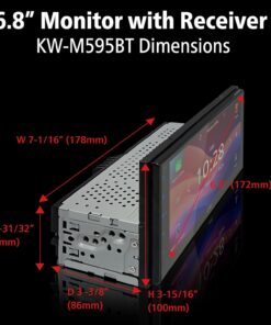 Alternative view of JVC KW-M595BT Digital Car Stereo (50W x 6-Ch), Apple CarPlay & Android Auto Compatible, Bluetooth-Enabled Head Unit with 6.8" LCD Display, Single DIN Touchscreen Car Stereo with USB Mirroring