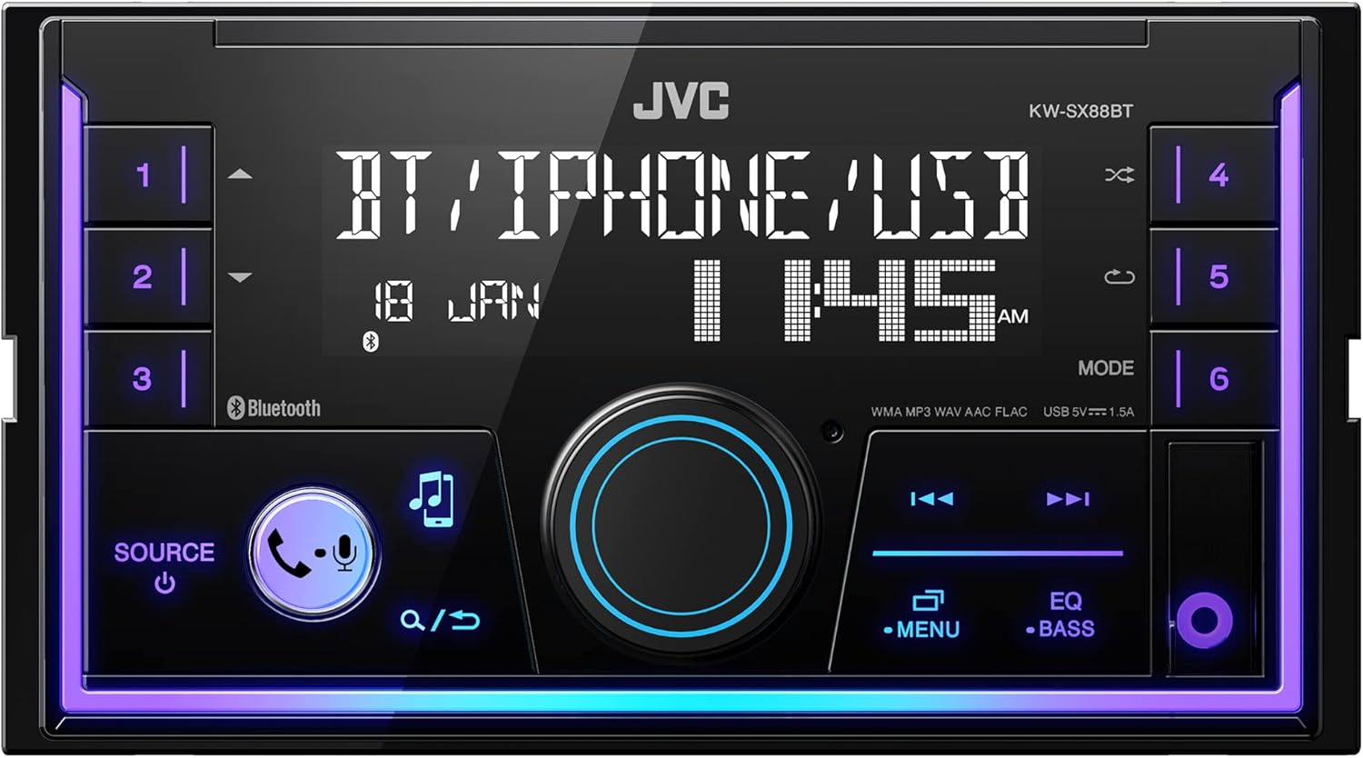 JVC KD-SX27BT Car Stereo with Bluetooth, 100W Digital Media Receiver, 1.5A USB to Charge Devices, Single DIN Head Unit, AM/FM, Aux-in, JVC Remote App - Image 10