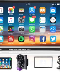 Podofo Car Stereo Double Din Car Radio 7 Inch MP5 Player with HD Touch Screen Digital Display Bluetooth Multimedia Support PhoneLink USB SD Aux-in 2 Din Autoradio with Backup Camera