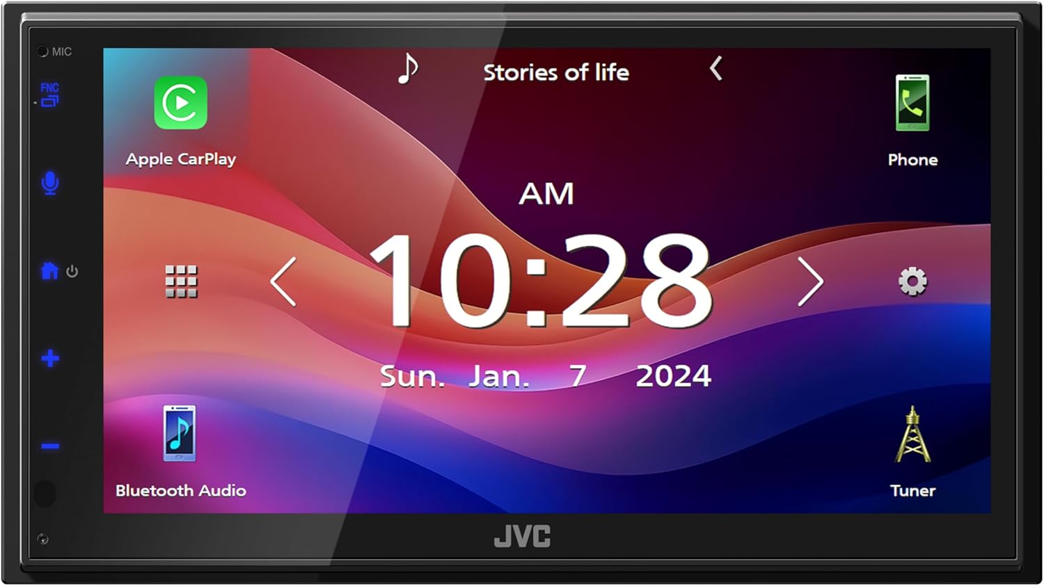 JVC KW-M595BT Digital Car Stereo (50W x 6-Ch), Apple CarPlay & Android Auto Compatible, Bluetooth-Enabled Head Unit with 6.8" LCD Display, Single DIN Touchscreen Car Stereo with USB Mirroring