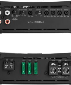 Alternative view of NVX VAD10001 v2 Model Monoblock Class D Amplifier 2000W Peak, 1000W RMS, 1/2/4-ohm Stable, Low Pass X-Over, Bass Boost, Remote Subwoofer Bass Knob, for Car/Truck/Marine/UTV/Motorcycle (VAD10001v2)