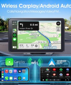Alternative view of Portable Wireless Carplay Car Stereo, 7" HD Touchscreen for Car with Apple CarPlay & Android Auto with Backup Camera/Mirror Link/Voice Control/Bluetooth/GPS/AUX/FM Satellite Radio for All Vehicles