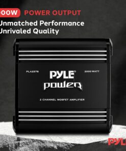 Alternative view of Pyle 2 Channel Car Stereo Amplifier - 2000W High Power Dual Channel Bridgeable Audio Sound Auto Small Speaker Amp Box w/ MOSFET, Crossover, Bass Boost Control, Silver Plated RCA Input Output-PLA2378