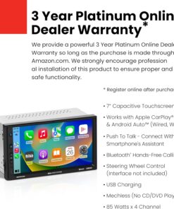 Alternative view of BOSS Audio Systems BVCP9700A Car Stereo - Apple CarPlay, Android Auto, Double Din, 7 Inch Touchscreen, Bluetooth, No CD DVD Player, AM/FM Radio Receiver