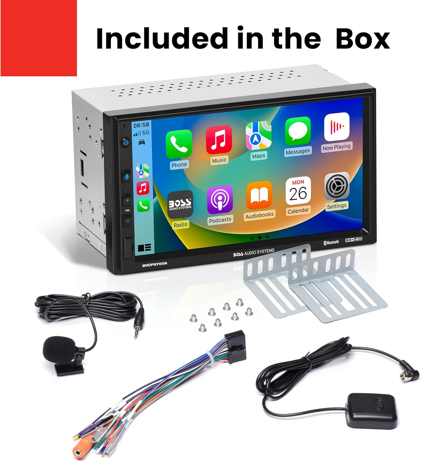 BOSS Audio Systems BVCP9700A Car Stereo - Apple CarPlay, Android Auto, Double Din, 7 Inch Touchscreen, Bluetooth, No CD DVD Player, AM/FM Radio Receiver - Image 6