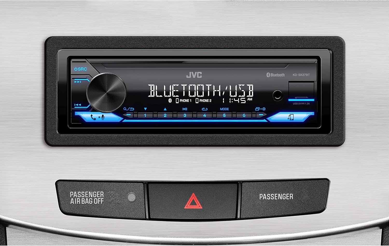 JVC KD-SX27BT Car Stereo with Bluetooth, 100W Digital Media Receiver, 1.5A USB to Charge Devices, Single DIN Head Unit, AM/FM, Aux-in, JVC Remote App - Image 9